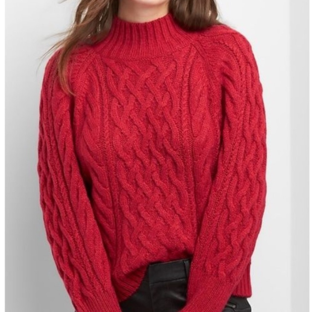 Red cable knit Gap sweater